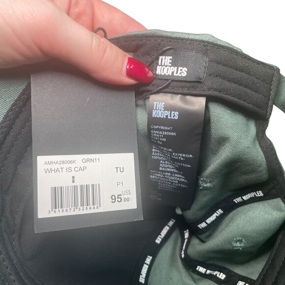 The Kooples “What Is” Green Baseball Cap NWT Unisex Adjustable - Picture 5 of 5